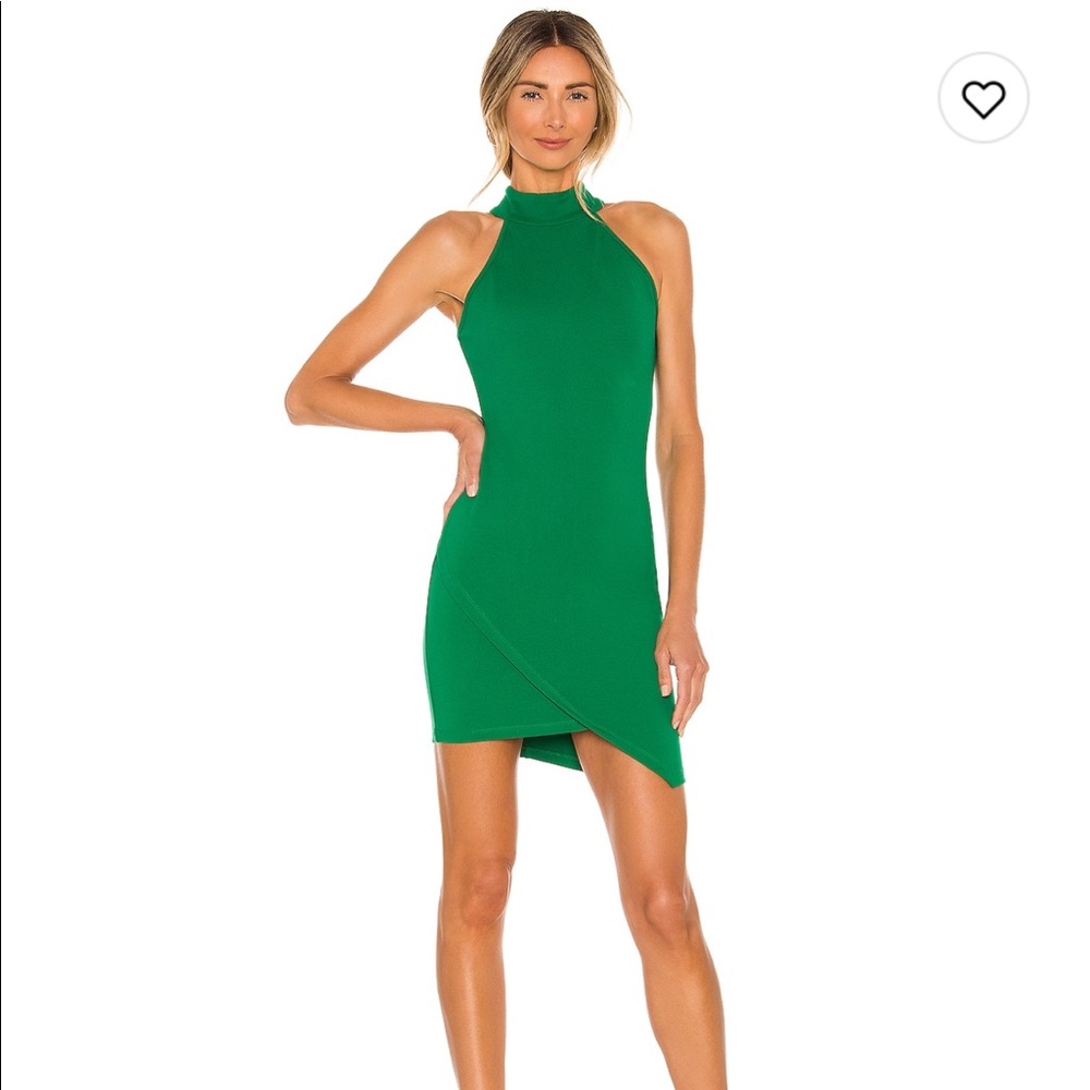 Revolve Tegan Wrap Mini Dress - Kelly Green - superdown